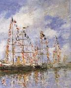 Eugene Boudin Sailing Ships at Deauville USA oil painting artist
